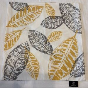 2 Phantoscope Pillow COVERS  leaves gold white gray Zips closed LIKE NEW